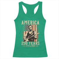 Abraham Lincoln Playing Guitar 4th July US 250th Anniversary Racerback Tank Top