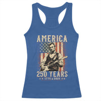 Abraham Lincoln Playing Guitar 4th July US 250th Anniversary Racerback Tank Top