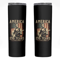 Abraham Lincoln Playing Guitar 4th July US 250th Anniversary Skinny Tumbler