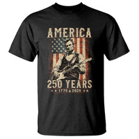 Abraham Lincoln Playing Guitar 4th July US 250th Anniversary T Shirt
