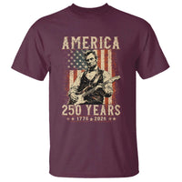 Abraham Lincoln Playing Guitar 4th July US 250th Anniversary T Shirt