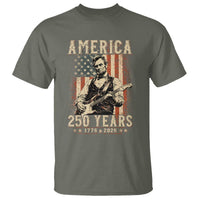 Abraham Lincoln Playing Guitar 4th July US 250th Anniversary T Shirt