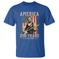 Abraham Lincoln Playing Guitar 4th July US 250th Anniversary T Shirt