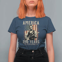 Abraham Lincoln Playing Guitar 4th July US 250th Anniversary T Shirt For Women