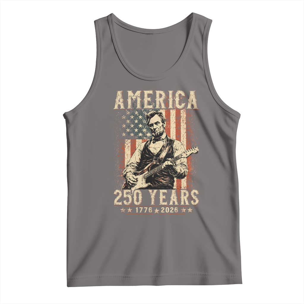 Abraham Lincoln Playing Guitar 4th July US 250th Anniversary Tank Top
