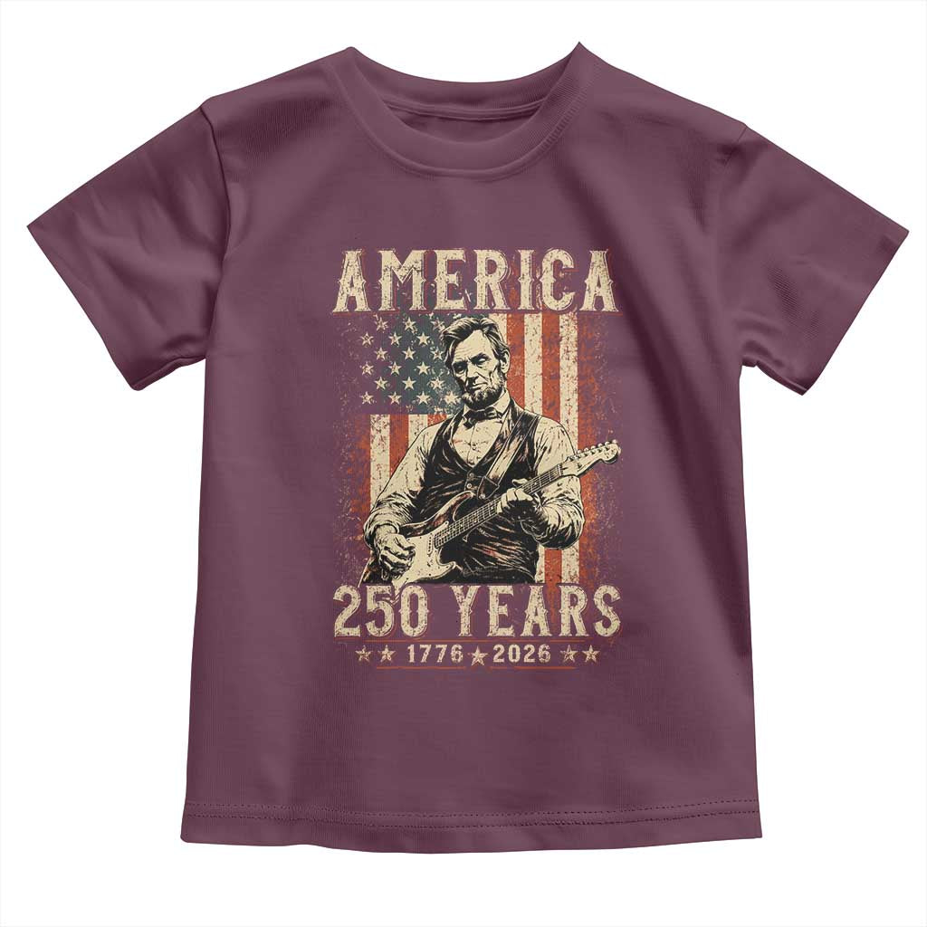 Abraham Lincoln Playing Guitar 4th July US 250th Anniversary Toddler T Shirt