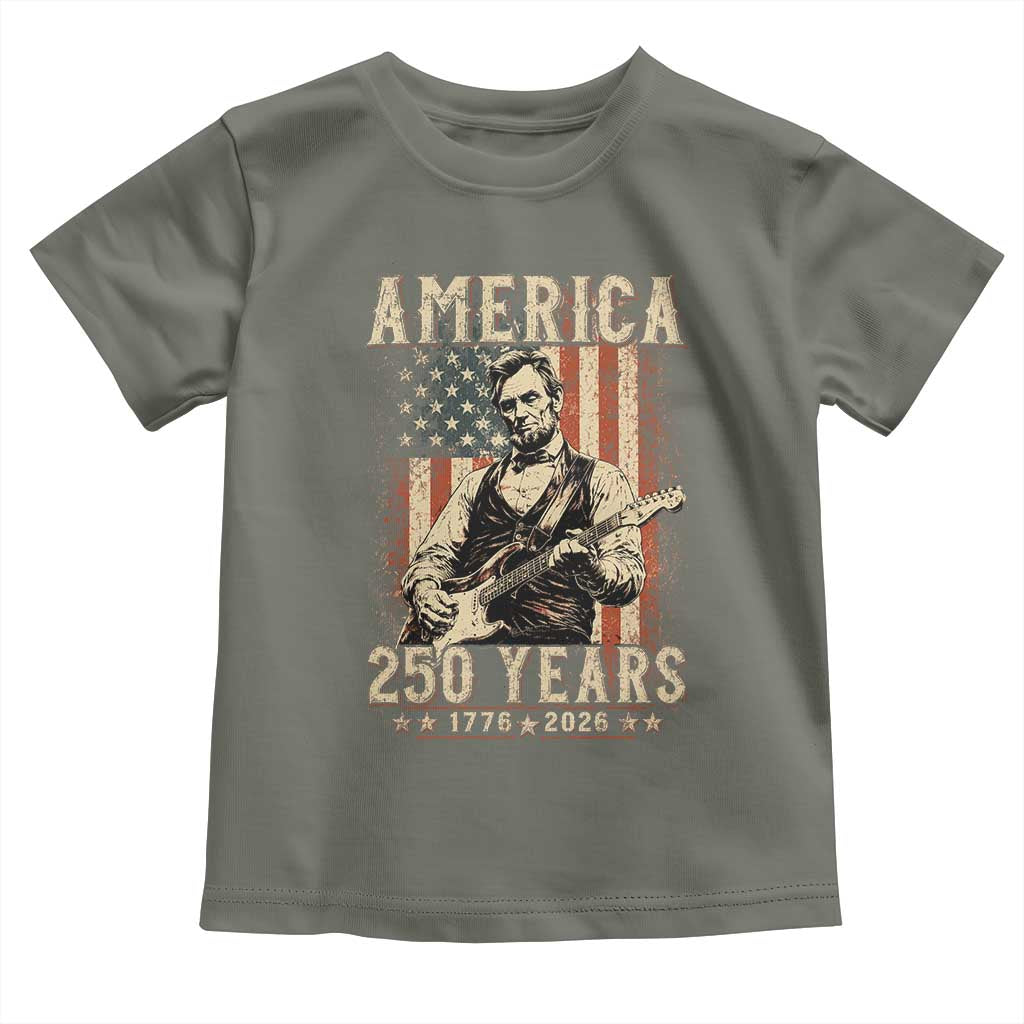 Abraham Lincoln Playing Guitar 4th July US 250th Anniversary Toddler T Shirt