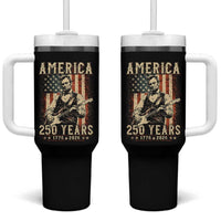 Abraham Lincoln Playing Guitar 4th July US 250th Anniversary Tumbler With Handle
