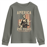 Abraham Lincoln Playing Guitar 4th July US 250th Anniversary Youth Sweatshirt
