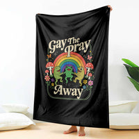 Gay The Pray Away Queer Frog LGBTQ Throw Blanket