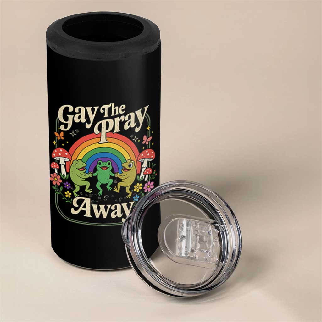 Gay The Pray Away Queer Frog LGBTQ 4 in 1 Can Cooler Tumbler