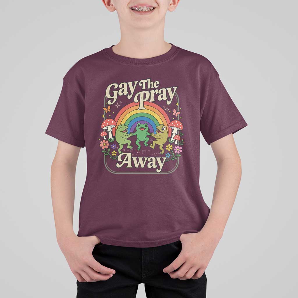 Gay The Pray Away Queer Frog LGBTQ T Shirt For Kid