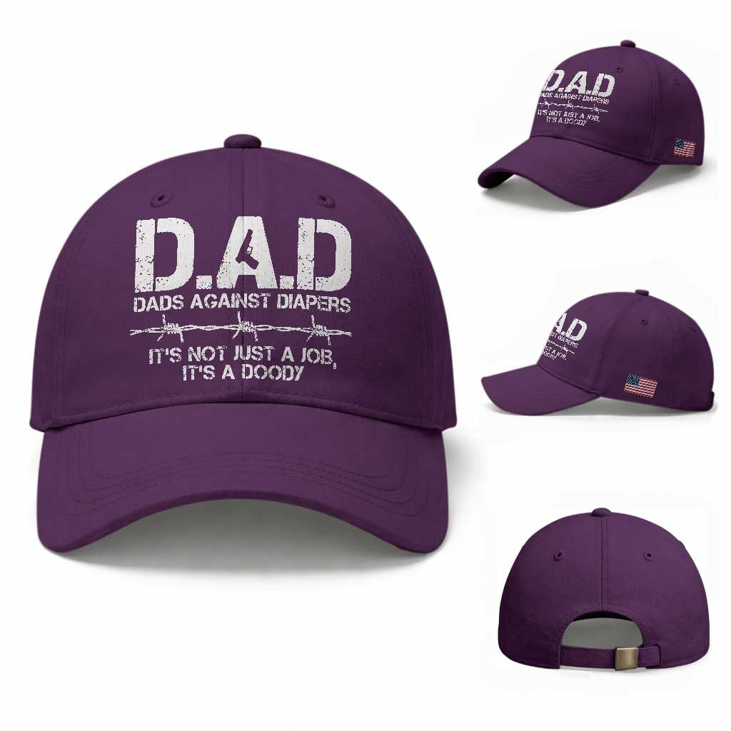 Dads Against Diapers It's Not Just A Job It's A Doody Baseball Cap Funny Gun New Dad