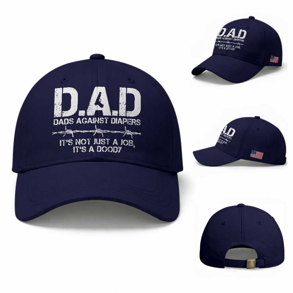 Dads Against Diapers It's Not Just A Job It's A Doody Baseball Cap Funny Gun New Dad
