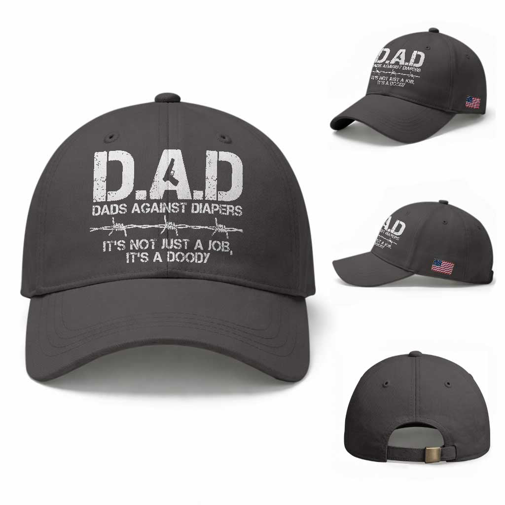 Dads Against Diapers It's Not Just A Job It's A Doody Baseball Cap Funny Gun New Dad