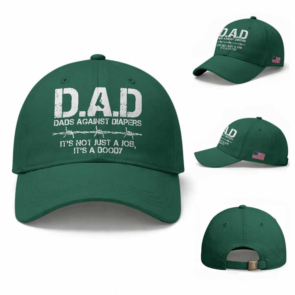 Dads Against Diapers It's Not Just A Job It's A Doody Baseball Cap Funny Gun New Dad