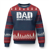 Armed And Dadly Dad Ugly Christmas Sweater Fathers Day Pro Gun Owner