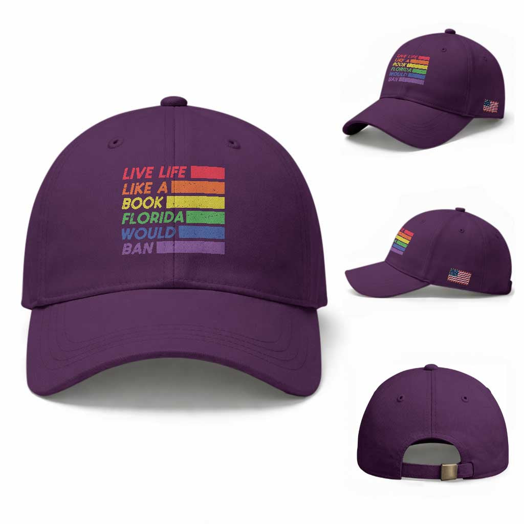 Live Life Like A Book Florida Would Ban LGBTQ Ally Pride Baseball Cap