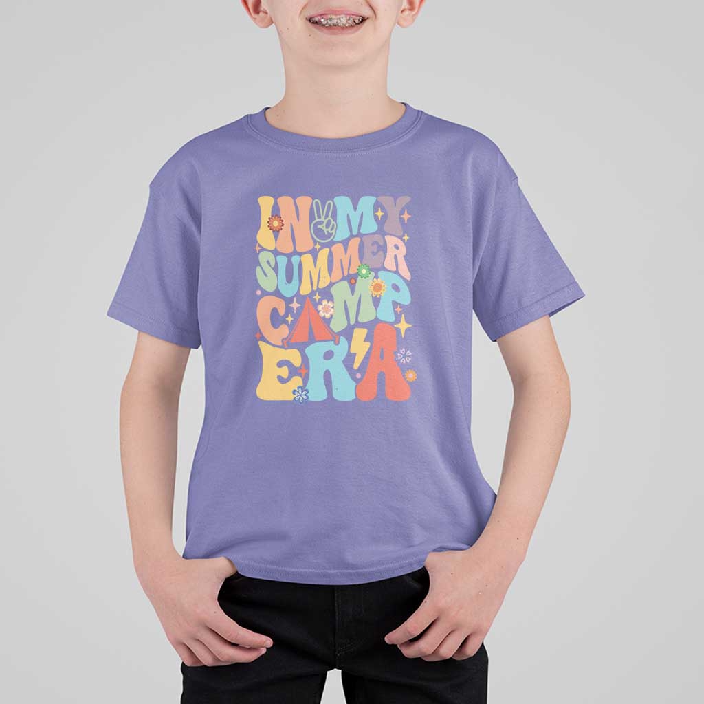 In My Summer Camp Era T Shirt For Kid Camper Retro Groovy Summer Vacation - Wonder Print Shop