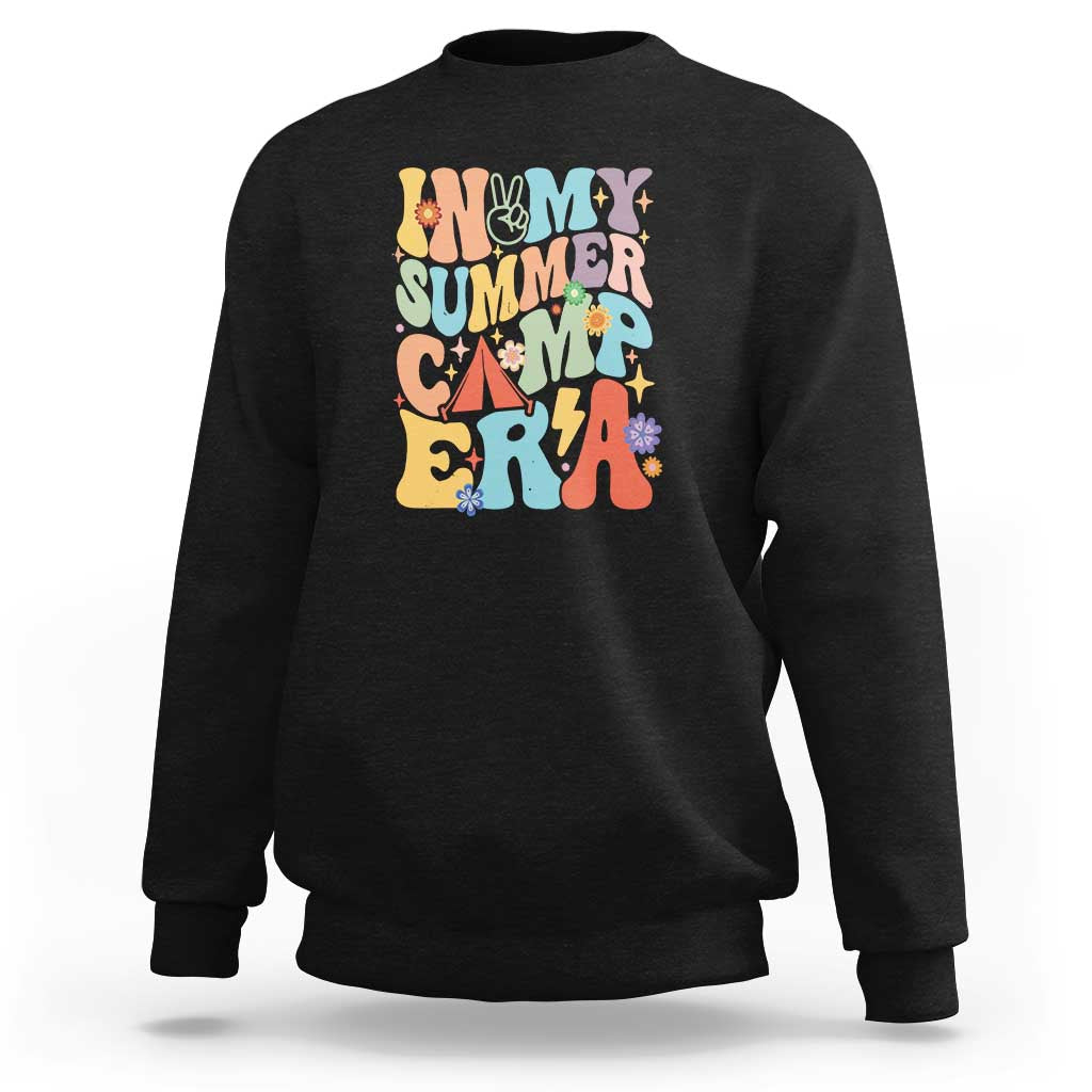 In My Summer Camp Era Sweatshirt Camper Retro Groovy Summer Vacation - Wonder Print Shop