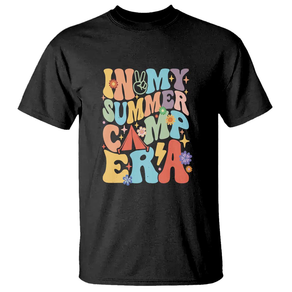 In My Summer Camp Era T Shirt Camper Retro Groovy Summer Vacation - Wonder Print Shop