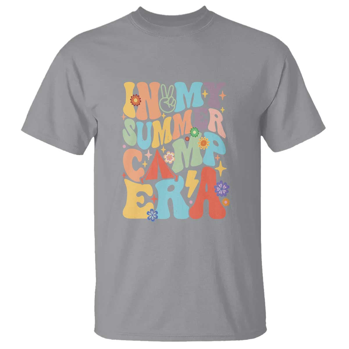 In My Summer Camp Era T Shirt Camper Retro Groovy Summer Vacation - Wonder Print Shop