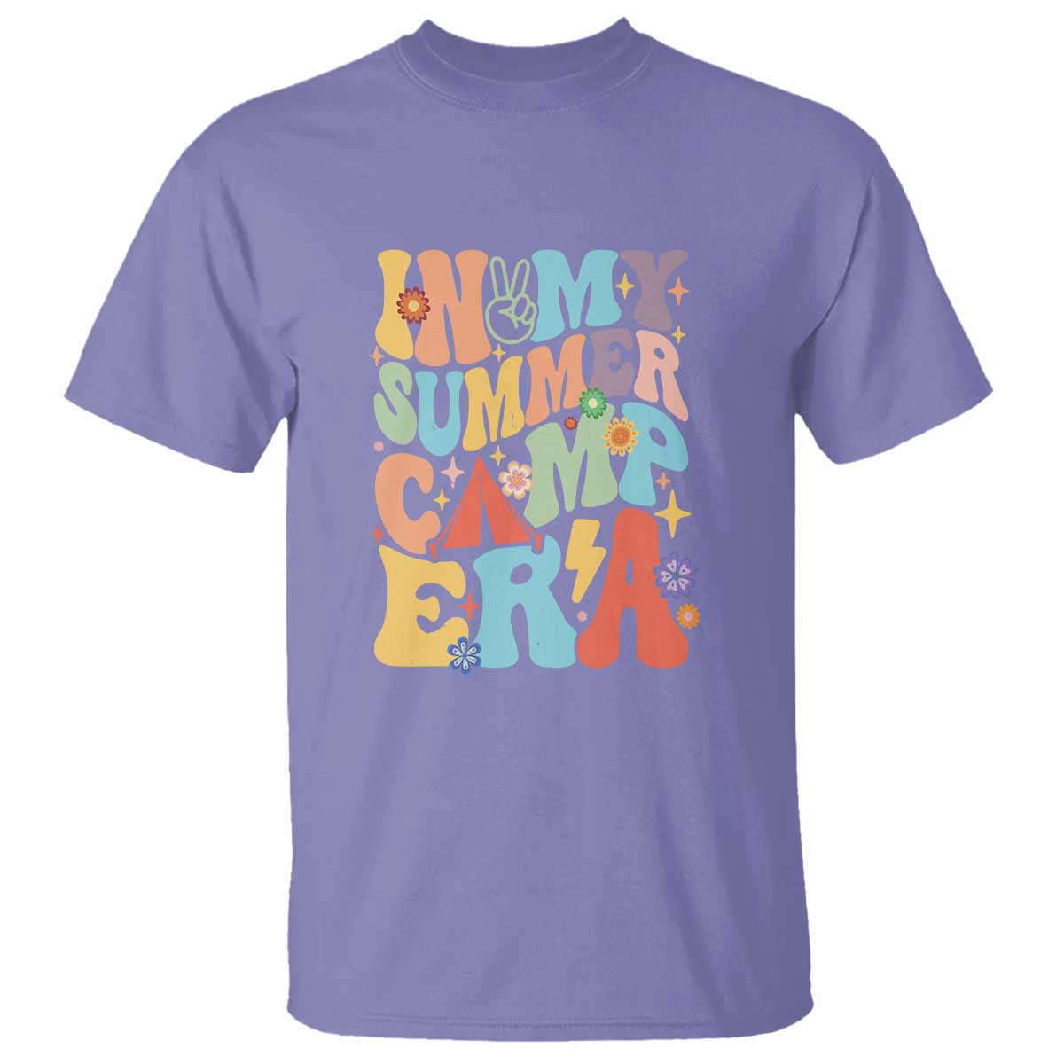 In My Summer Camp Era T Shirt Camper Retro Groovy Summer Vacation - Wonder Print Shop