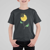 Sarcoma Awareness T Shirt For Kid Yellow Ribbon Flower - Wonder Print Shop