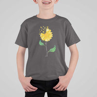 Sarcoma Awareness T Shirt For Kid Yellow Ribbon Flower - Wonder Print Shop
