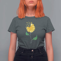 Sarcoma Awareness T Shirt For Women Yellow Ribbon Flower - Wonder Print Shop