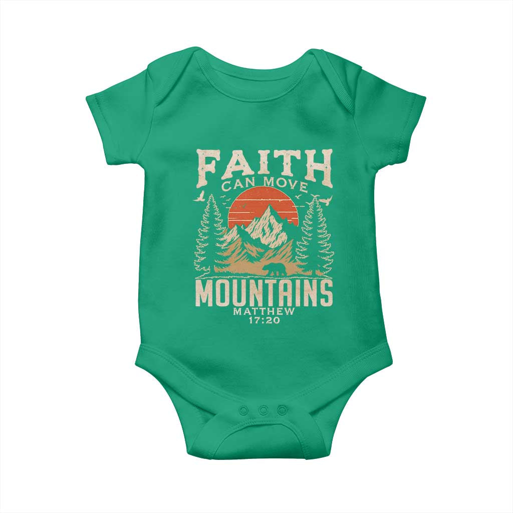 Faith Can Move Mountains Baby Onesie Religious Christian Camping - Wonder Print Shop