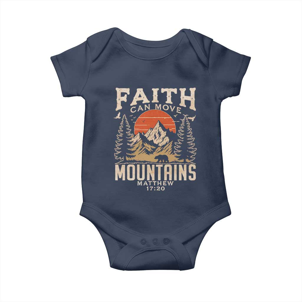 Faith Can Move Mountains Baby Onesie Religious Christian Camping - Wonder Print Shop