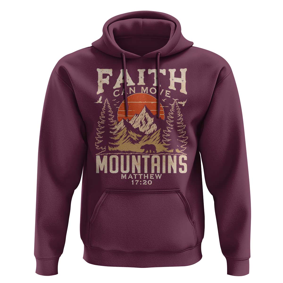 Faith Can Move Mountains Hoodie Religious Christian Camping - Wonder Print Shop
