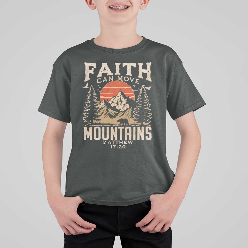 Faith Can Move Mountains T Shirt For Kid Religious Christian Camping - Wonder Print Shop