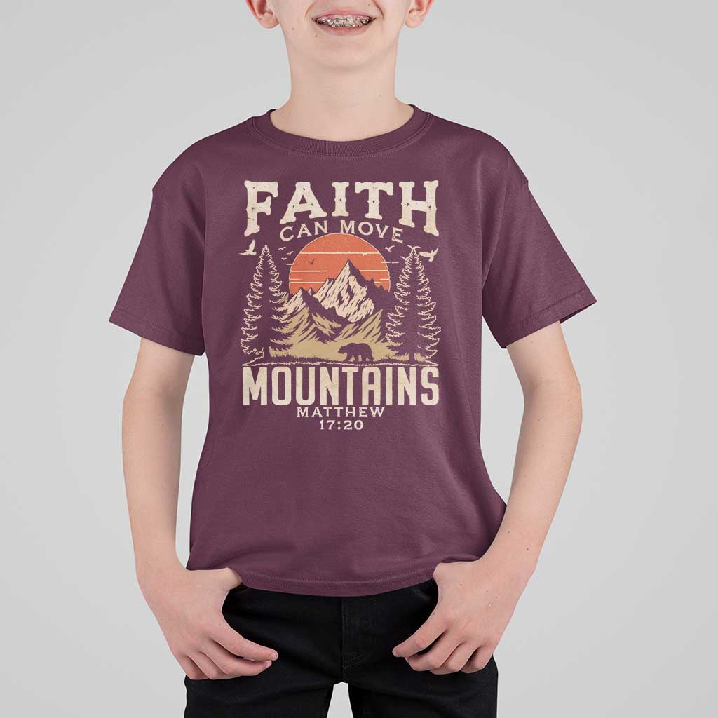 Faith Can Move Mountains T Shirt For Kid Religious Christian Camping - Wonder Print Shop