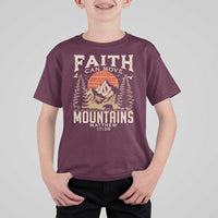 Faith Can Move Mountains T Shirt For Kid Religious Christian Camping - Wonder Print Shop