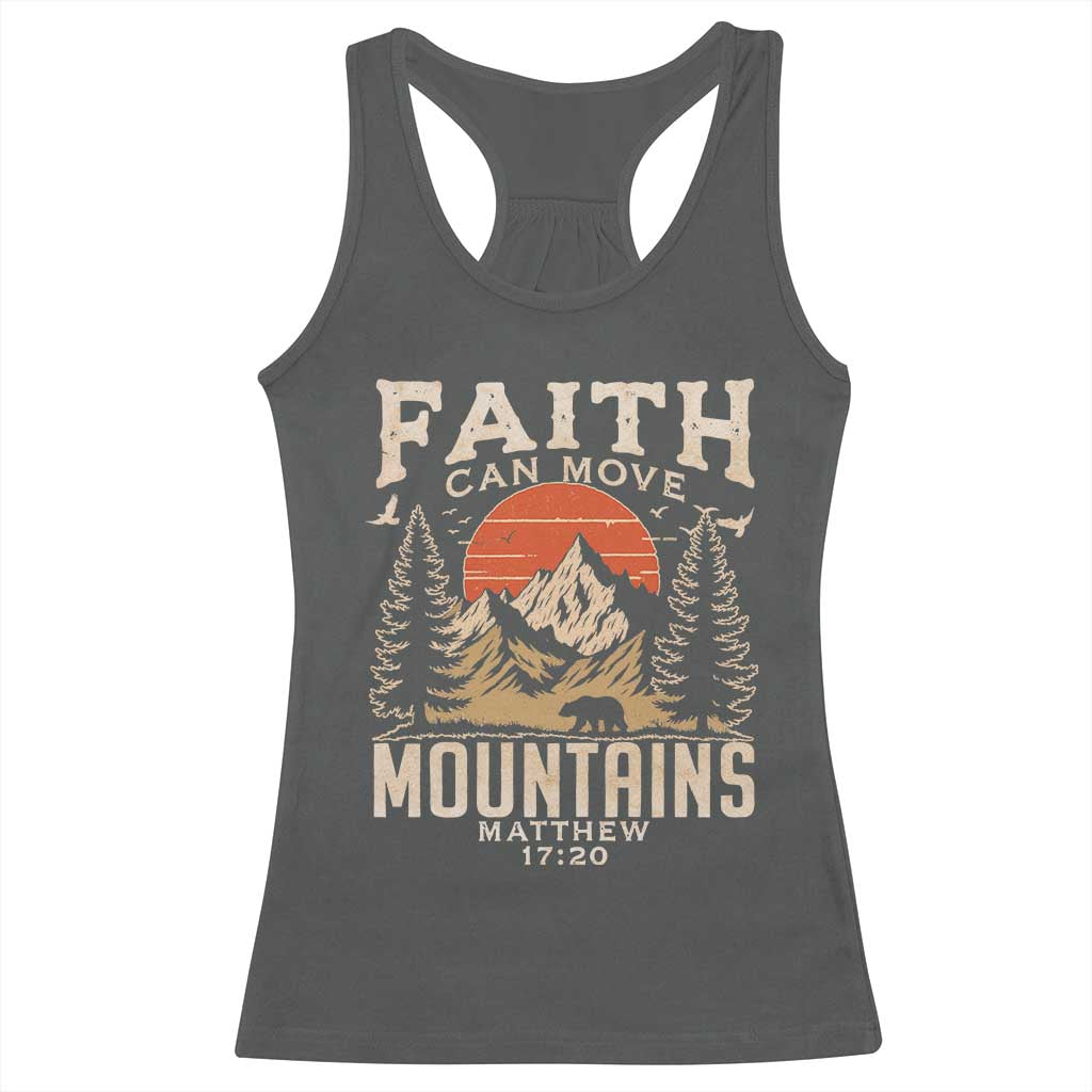 Faith Can Move Mountains Racerback Tank Top Religious Christian Camping - Wonder Print Shop