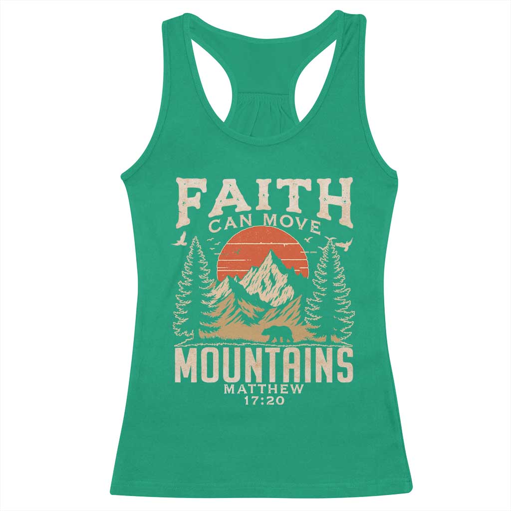 Faith Can Move Mountains Racerback Tank Top Religious Christian Camping - Wonder Print Shop