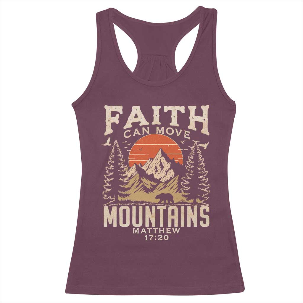 Faith Can Move Mountains Racerback Tank Top Religious Christian Camping - Wonder Print Shop
