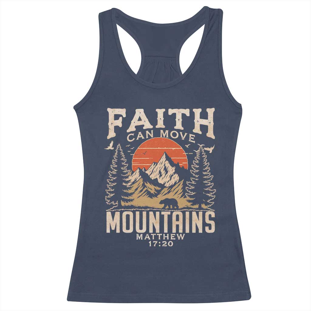 Faith Can Move Mountains Racerback Tank Top Religious Christian Camping - Wonder Print Shop