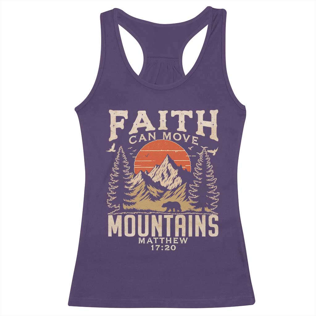 Faith Can Move Mountains Racerback Tank Top Religious Christian Camping - Wonder Print Shop