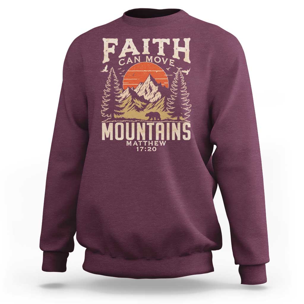 Faith Can Move Mountains Sweatshirt Religious Christian Camping - Wonder Print Shop
