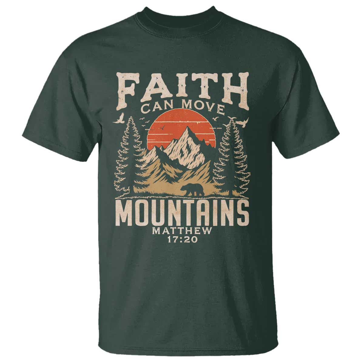 Faith Can Move Mountains T Shirt Religious Christian Camping - Wonder Print Shop