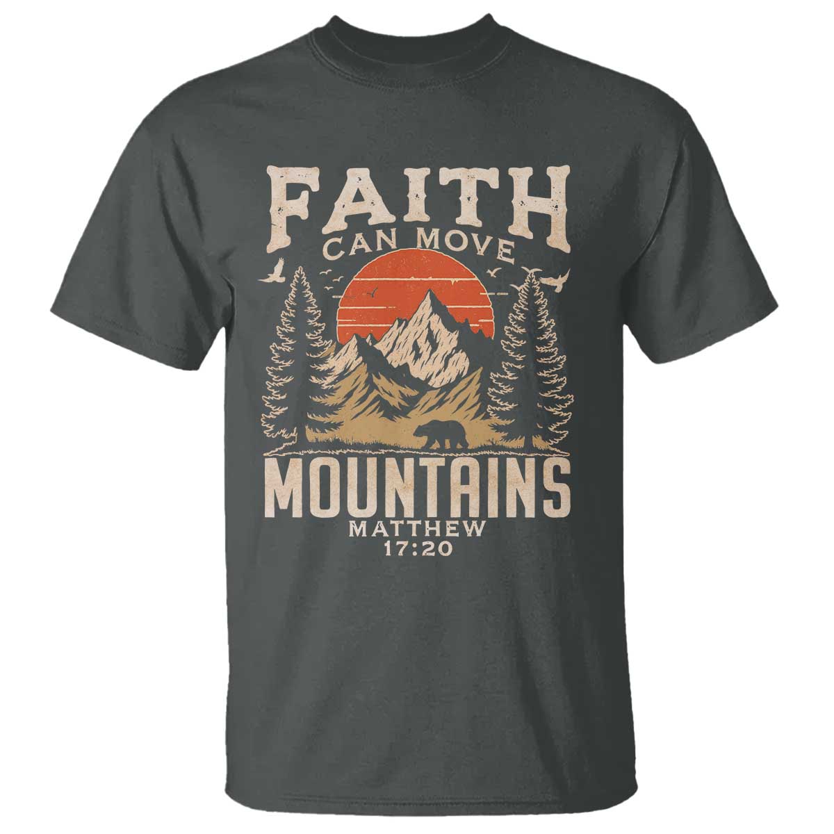 Faith Can Move Mountains T Shirt Religious Christian Camping - Wonder Print Shop