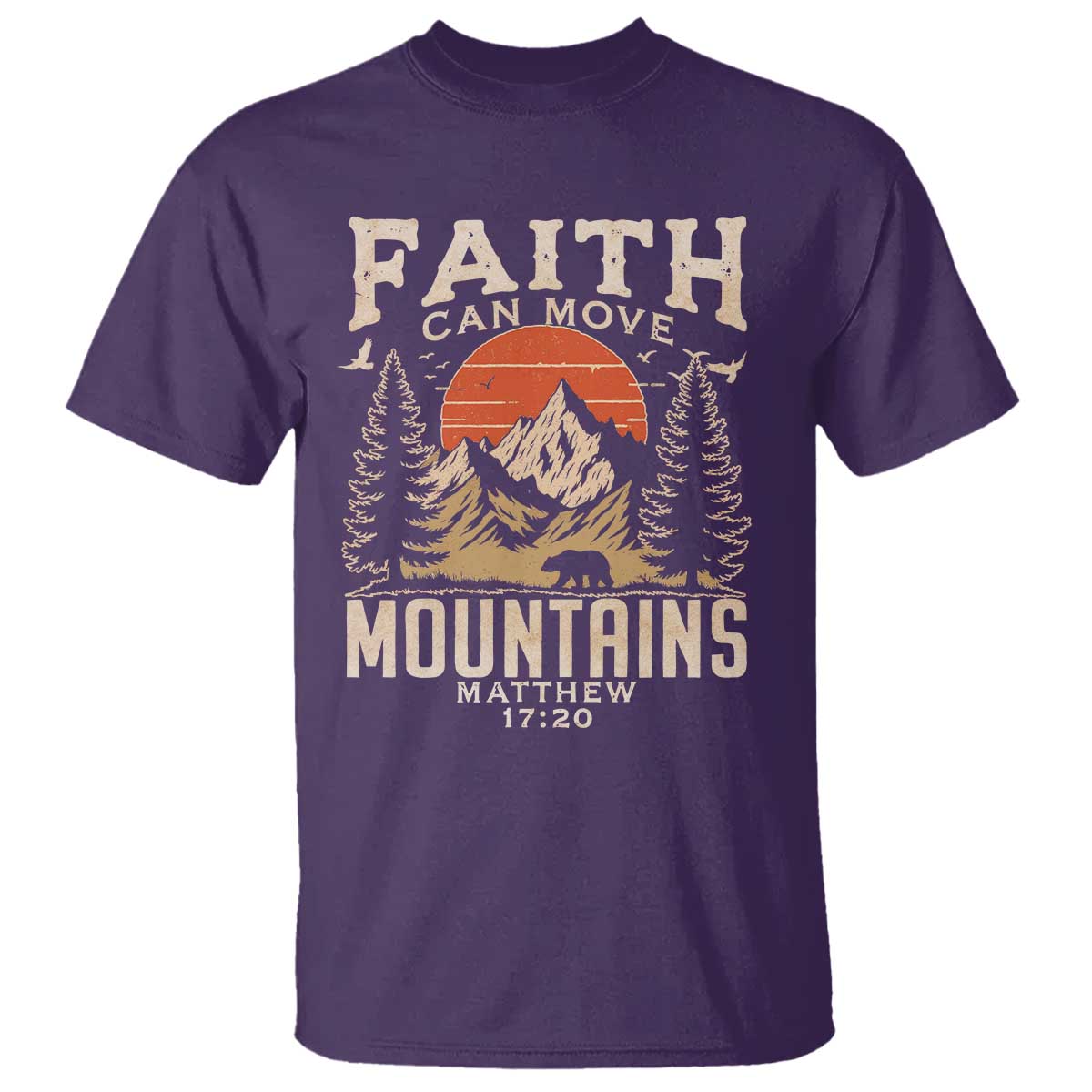 Faith Can Move Mountains T Shirt Religious Christian Camping - Wonder Print Shop