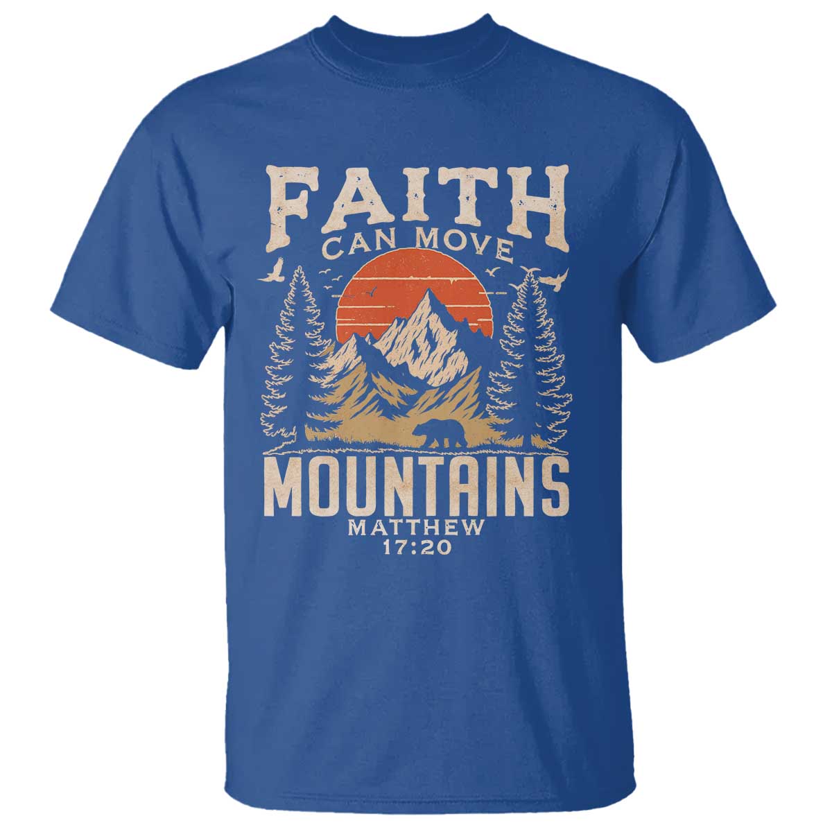 Faith Can Move Mountains T Shirt Religious Christian Camping - Wonder Print Shop