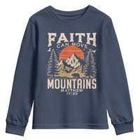 Faith Can Move Mountains Youth Sweatshirt Religious Christian Camping - Wonder Print Shop