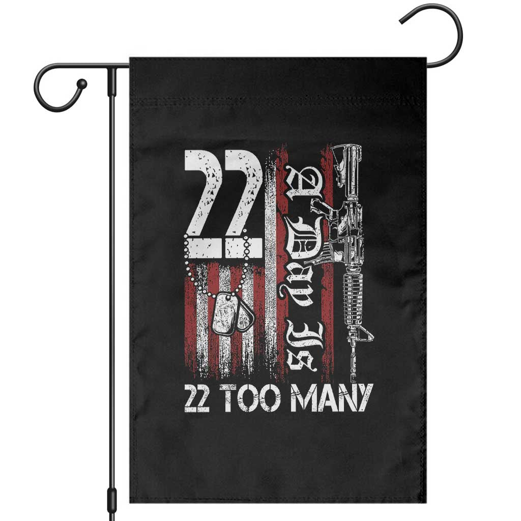 Suicide Awareness PTSD Veteran Garden Flag 22 A Day Is Too Many Vintage American Flag - Wonder Print Shop