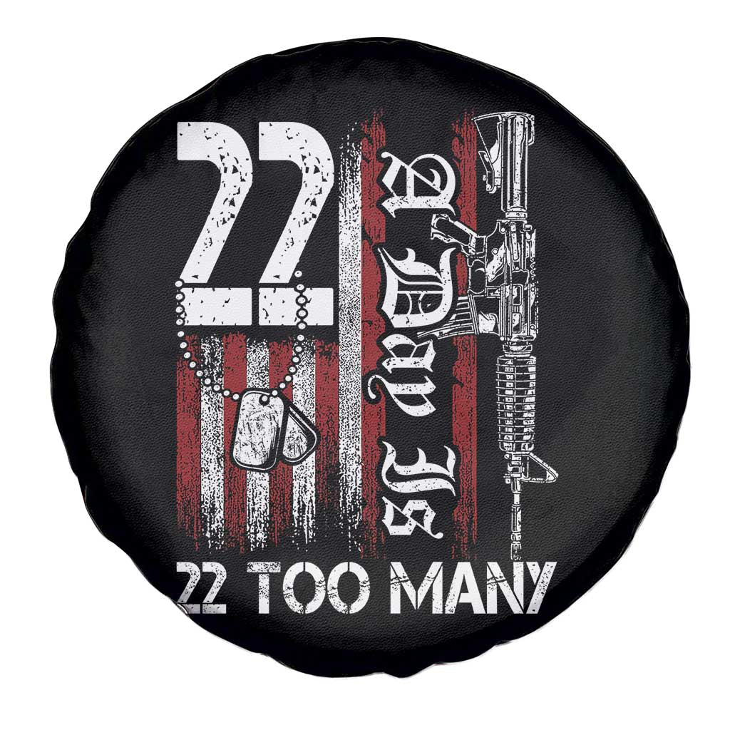 Suicide Awareness PTSD Veteran Spare Tire Cover 22 A Day Is Too Many Vintage American Flag - Wonder Print Shop