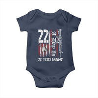 Suicide Awareness PTSD Veteran Baby Onesie 22 A Day Is Too Many Vintage American Flag - Wonder Print Shop